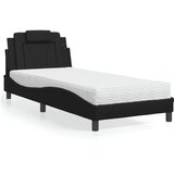 The Living Store Postelja z vzmetnico črna 90x190 cm umetno usnje - Postelja, (21610516) | Shoptok.si