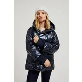 Moodo Women's quilted metallic jacket - dark blue