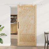 vidaXL drsna vrata z nastavitvenim kompletom 93x202 cm iz masivnega bora, notranja vrata Cene