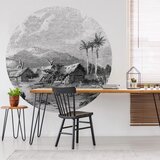WallArt Okrogla tapeta Landscape of Guadeloupe 142,5 cm | Shoptok.si