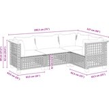  4-dijelni set vrtnih sofa od poliratana s jastucima sivi | shoptok.hr