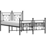 Maison Chic Kovinski Posteljni okvir - Dvoposteljna postelja - Zakonska postelja z vzglavjem in vznožjem črn 120x200 cm, (21696421) Cene