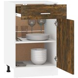 vidaXL Spodnja omarica dimljeni hrast 50x46x81,5 cm inženirski les | Shoptok.si