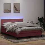 s oprugama i madracem LED ružičasti 160x210 cm baršunasti | shoptok.hr