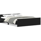 vidaXL Posteljni okvir brez vzmetnice črni hrast 150x200 cm inž. les | Shoptok.si