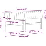  Tapecirani uzglavlje Sivo-smeđa 180 cm Čvrsto borovo drvo | shoptok.hr