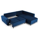 Cosmopolitan Design Plava baršunasti sklopiva/s prostorom za odlaganje kutna garnitura (s desnim kutom/u obliku slova L) Kyoto – | shoptok.hr