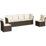  6-dijelni set vrtnih sofa od poliratana s jastucima smeđi | Eponuda.ba