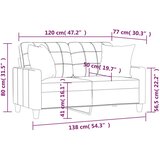  Dvosjed s ukrasnim jastucima boja cappuccina 120cm umjetna koža | shoptok.hr