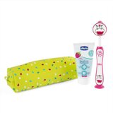 Chicco Set za pranje zuba za bebe Pasta i četkica za zube Hippo, Roze | Eponuda.com