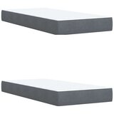 vidaXL Box spring postelja z vzmetnico temno siva 200x200 cm žamet | Shoptok.si