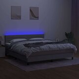  Krevet box spring s madracem LED svjetlosivi 180x200 cm tkanina | shoptok.hr