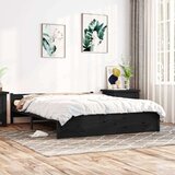  Posteljni okvir črn iz trdnega lesa 150x200 cm 5FT, (20644050) Cene