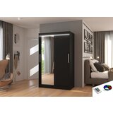 ADRK Klizni ormar BARIO s ogledalom i LED rasvjetom, 120 cm - CRNA | shoptok.hr