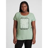 Only Carmakoma Majica 'CARKETTY' zelena / črna / srebrna | Shoptok.si