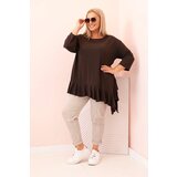 Kesi Włoski Women's Plus Size blouse with cotton, featuring a pocket and rolled sleeves kiwi | shoptok.hr