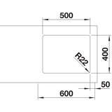 Blanco sudopera andano 500-U inox saten polirno, 540x440/190mm | ePonuda.com