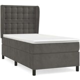 Box spring krevet s madracem tamnosivi 100x200 cm baršunasti | shoptok.hr