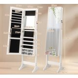 Izdelki za telo Omarica za nakit z nastavljivim naklonom z ogledalom po celotni dolžnosti in belimi LED lučmi | Shoptok.si