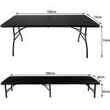 Gardlov Sklopivi vrtni stol 180 cm + 2 klupe - crni | shoptok.hr