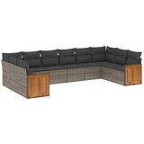 Maison Chic Seti vrtnega pohištva - Vrtna garnitura - Vrtni pohištvo set 10-delna z blazinami siv poli ratan, (21811739) | Shoptok.si