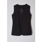 Trendyol Black Fitted Woven Vest