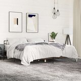  Posteljni okvir rjav hrast 180x200 cm inženirski les in kovina | Shoptok.si