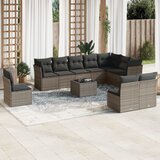 vidaXL 11-dijelni set vrtnih sofa od poliratana s jastucima sivi | shoptok.hr