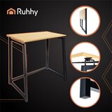 Ruhhy sklopivi radni stol u loft stilu 80 x 40 cm, crni/drvo | shoptok.hr