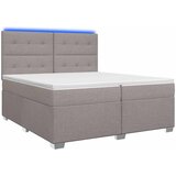  Boxspring krevet s madracem Sivosmeđa 200 x 200 cm Tkanina | shoptok.hr