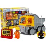 Kamion kiper na daljinsko upravljanje sa figurom radnika - sivo/žuti | shoptok.hr