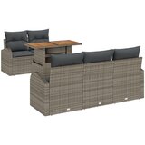 vidaXL set od 6 komada za blagovanje u vrtu s jastučićima siva poly ratan acacia | shoptok.hr