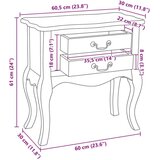  Bocni stol Prirodna 60 5 x 30 x 61 cm Čvrsto mahagonijsko drvo | shoptok.hr