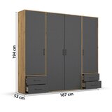Rauch Möbel OMARA S KLASIČNIMI VRATI, siva, hrast artisan | Shoptok.si