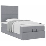  Otomanski krevet s madracem svijetlosivi 100x200 cm tkanine | shoptok.hr