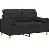  Dvosjed s ukrasnim jastucima crni 120 cm od tkanine | shoptok.hr