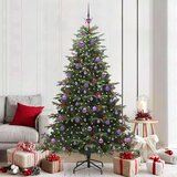 vidaXL Umestno božično drevo Zelena 210 cm PVC, kovina in plastika | Shoptok.si