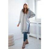 Kesi Insulated sweatshirt with slits on the sides in gray color | shoptok.hr