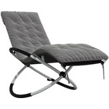 Maison Chic Geometrijski Ležalnik - Sončna ležalnik z blazino črno in sivo jeklo, (22043359) | Shoptok.si