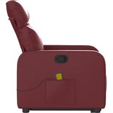  Masažni naslonjač na podizanje od umjetne kože crvena boja vina | shoptok.hr