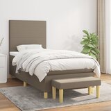  Krevet s oprugama i madracem smeđesivi 100 x 200 cm od tkanine | shoptok.hr