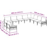 vidaXL Sjedeća garnitura za vrt 10 pcs Antracitno siva Čelik | shoptok.hr