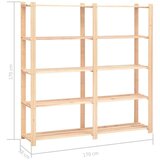  Stalci za pohranu 5 razina 10 kom 170x38x170 cm borovina 500 kg | shoptok.hr