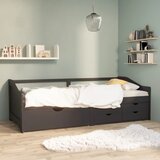 vidaXL Trosed z ležiščem in predali siva trdna borovina 90x200 cm Cene