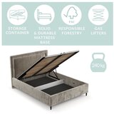Maison de Rêve Bež tapecirani bračni krevet s prostorom za odlaganje s podnicom 180x200 cm Baleine – | shoptok.hr
