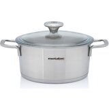 Metalac šerpa plitka 20 cm sa stakl. pok. Santino