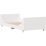 vidaXL Posteljni okvir z vzglavjem bel 100x200 cm trdna borovina, (21273549) Cene