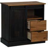 vidaXL Bivak HALDEN z drsnimi vrati črna 80x40x80 cm masivni les | Shoptok.si