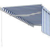 Tenda na ručno uvlačenje s roletom 3,5 x 2,5 m plavo-bijela | Eponuda.com