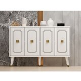 Woody Fashion roland - white, gold whitegold console
